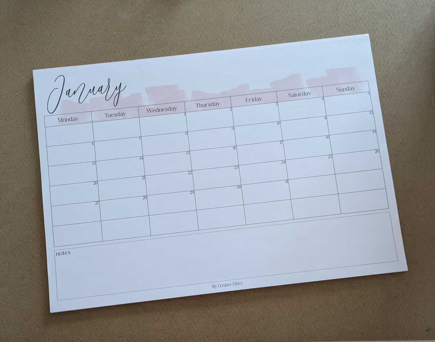 Calendar Notepad 2026