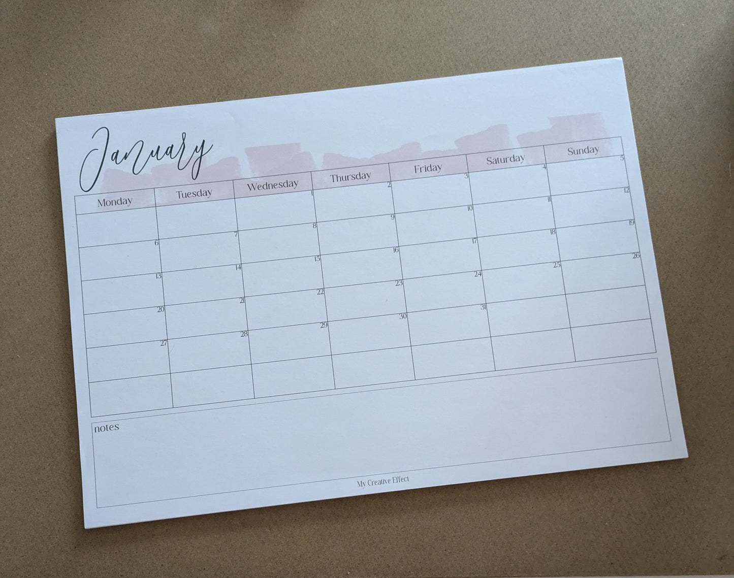 2025 Calendar Notepad