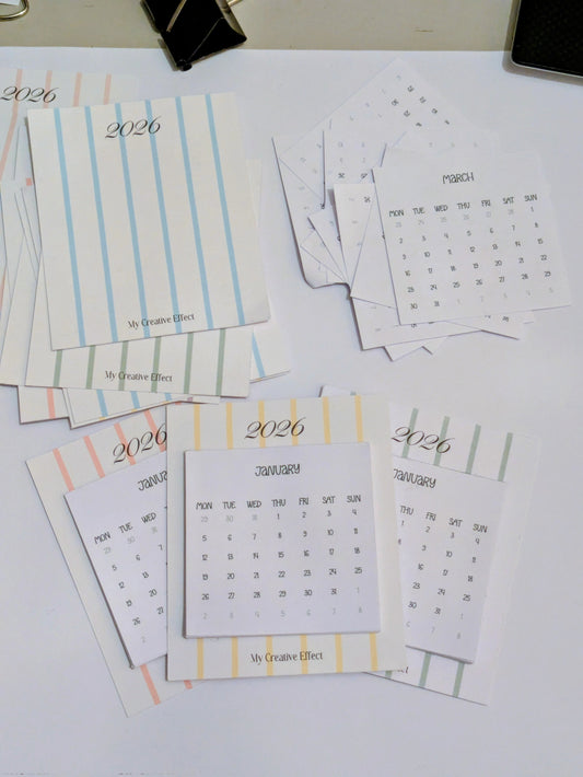Mini calendar 2026