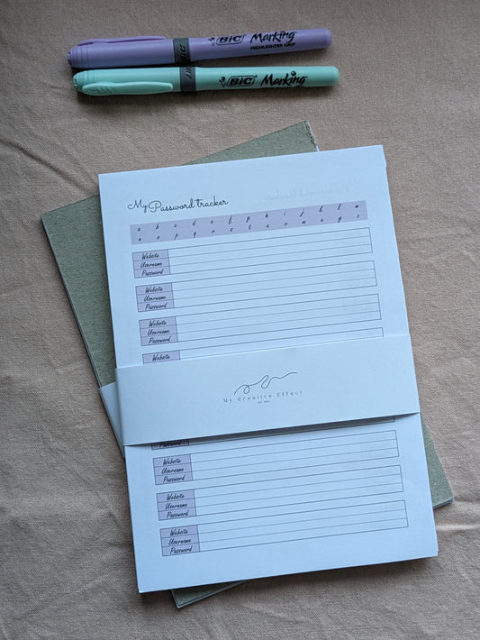 My Password Tracker Notepad